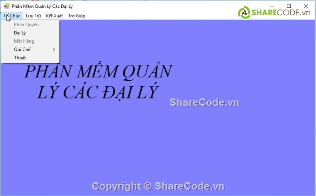 quản lý đại lý,mã nguồn VB.net,phần mềm quản lý